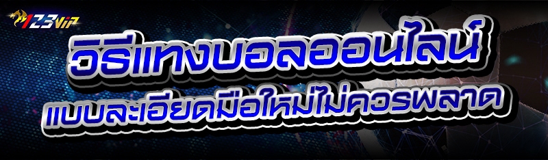 วิธีแทงบอลออนไลน์ แบบละเอียด มือใหม่ไม่ควรพลาด